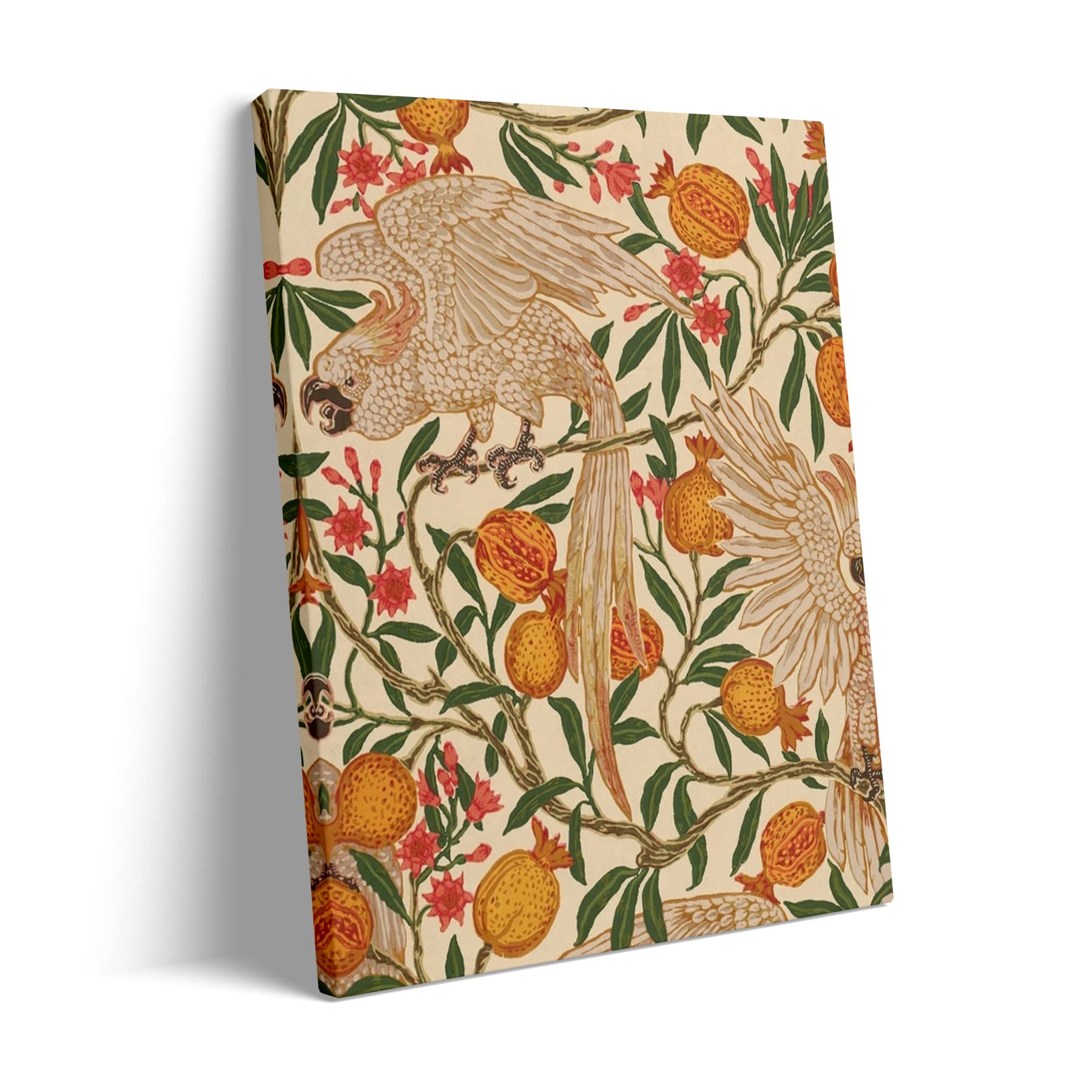 Sunwes William Morris Wall Art Prints Wall Decoration Room Decor House Warming Gifts Vintage Cockatoo Pomegranate Decor (8x10 inches, Cockatoo Pomegranate)
