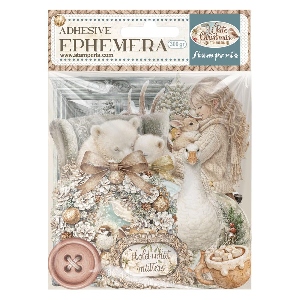 Stamperia Adhesive Ephemera - White Christmas DFLCT89