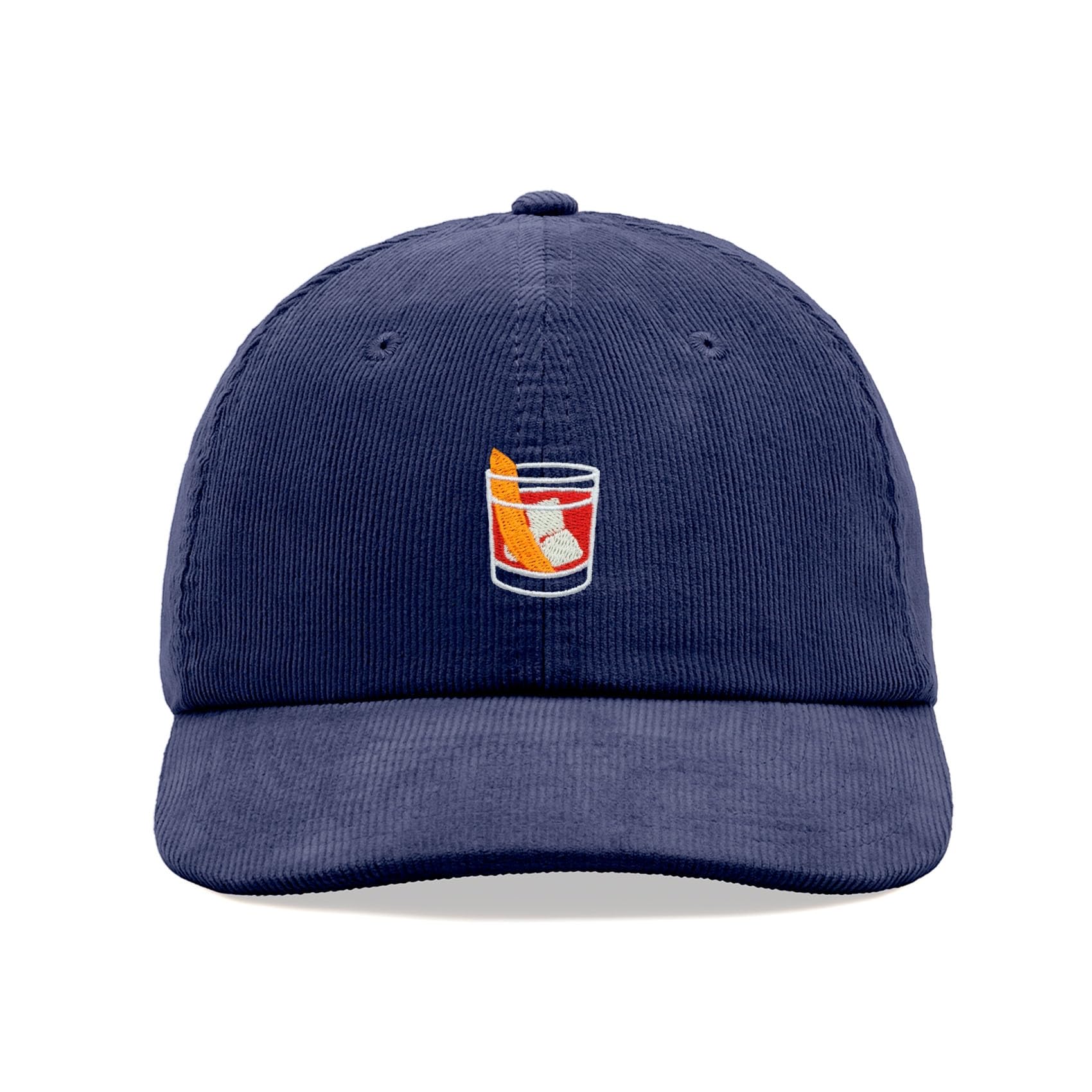 Negroni Cocktail Corduroy Baseball Cap Vintage Unisex Dad Hat Adjustable Oxford Navy