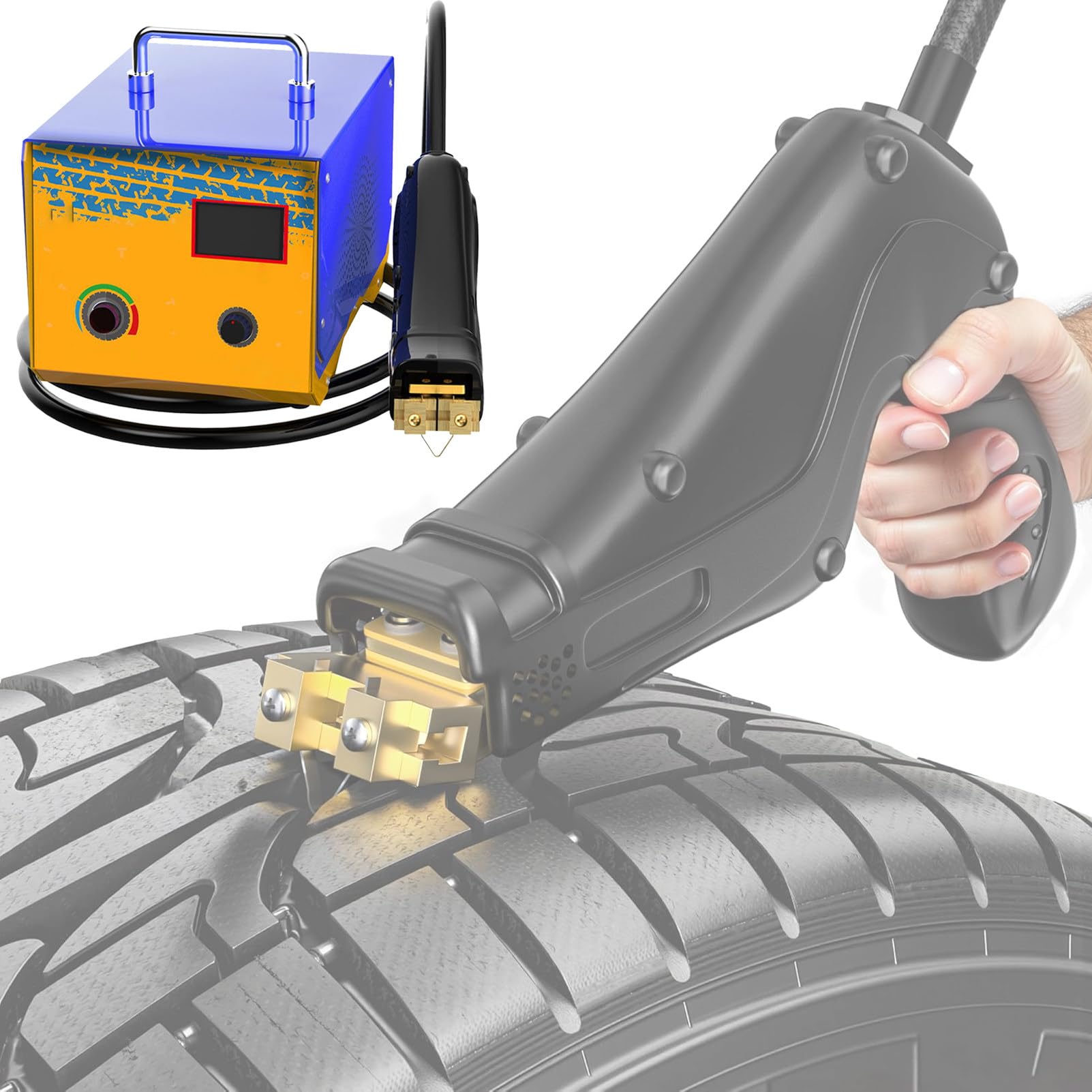 Pnpaea Professional 1000W Tire Groover Machine Tires - U-Shaped, V-Shaped Grooving Tool with Blades,Tyre Regroover Iron for Precision Cutting, for Truck Car 20Blades