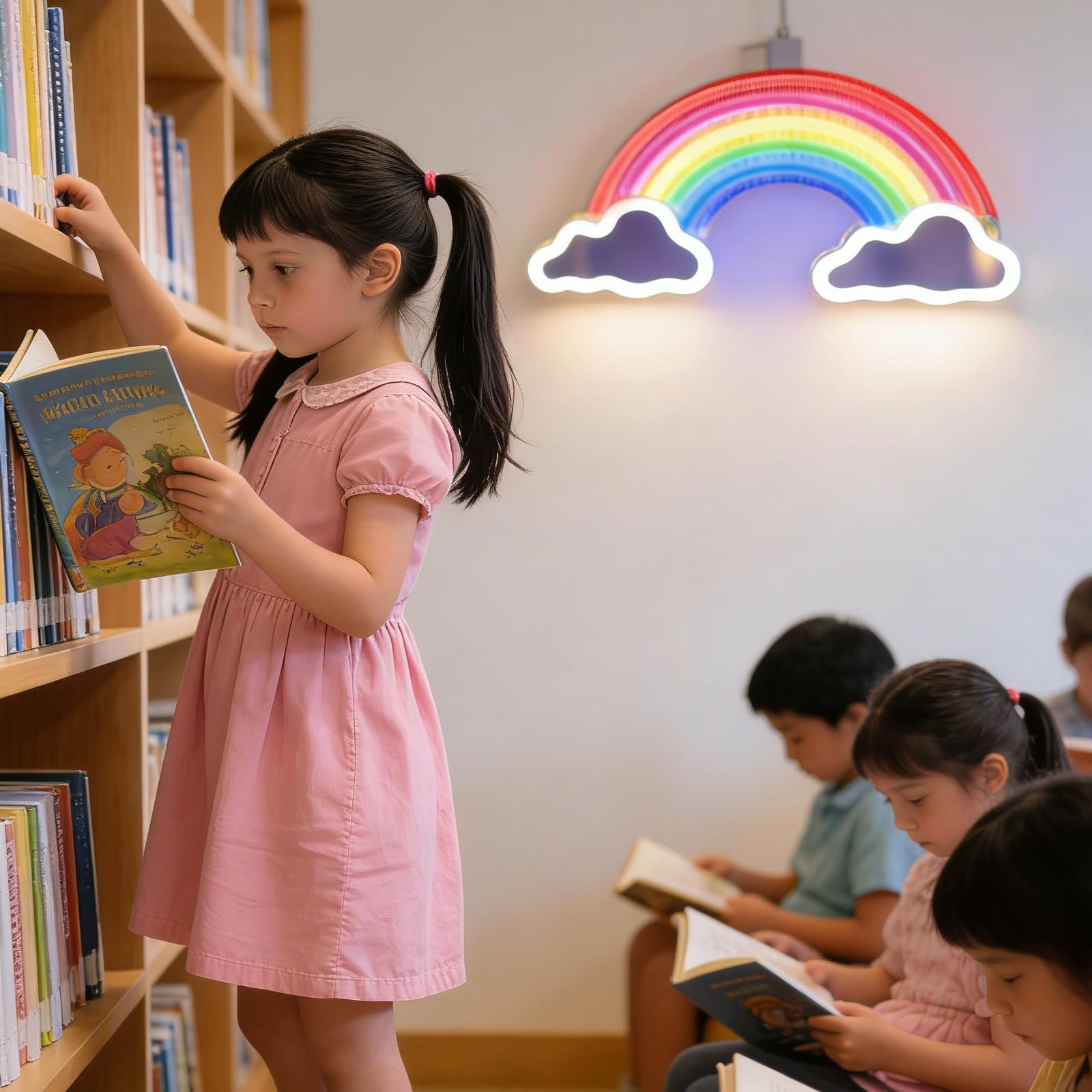 Regenbogen Lampe - Stromversorgungüber USB-Kabel Neon Schild Stimmungslicht Led Wanddeko, Neon Licht Leuchtreklame für Wandleuchte Kinderzimmer und Regenbogen Deko Kinderzimmer