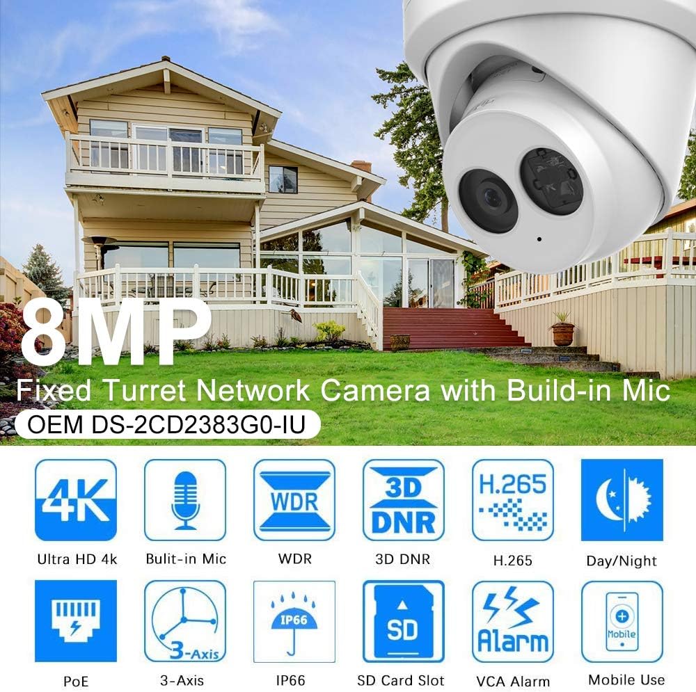 One-Day Sale: Up to 50% Off 8MP 4K UltraHD Outdoor PoE IP Camera, with 2.8mm Fixed Lens, 30m Night Vision, Built-in Mic, 128G Micro SD Card Slot, H.265+, IP66 Waterproof, HS-ET08G0-IA 50% Off Discount 8MP 4K UltraHD Outdoor PoE IP Camera, with 2.8mm Fixed Lens, 30m Night Vision, Built-in Mic, 128G Micro SD Card Slot, H.265+, IP66 Waterproof, HS-ET08G0-IA