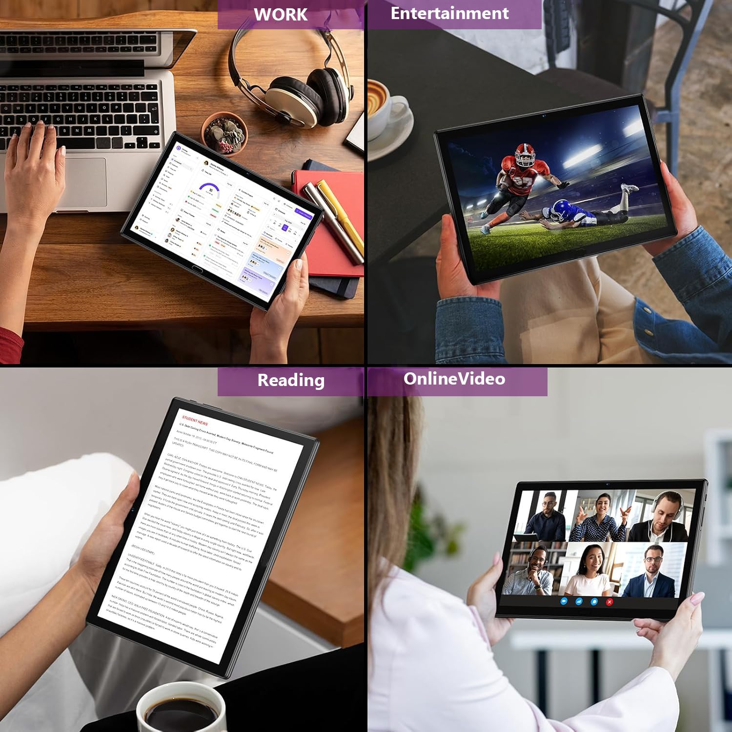 タブレット10インチZONKO ZONKO Tablet Android de 10,1 polegadas, processador quad-core, ROM