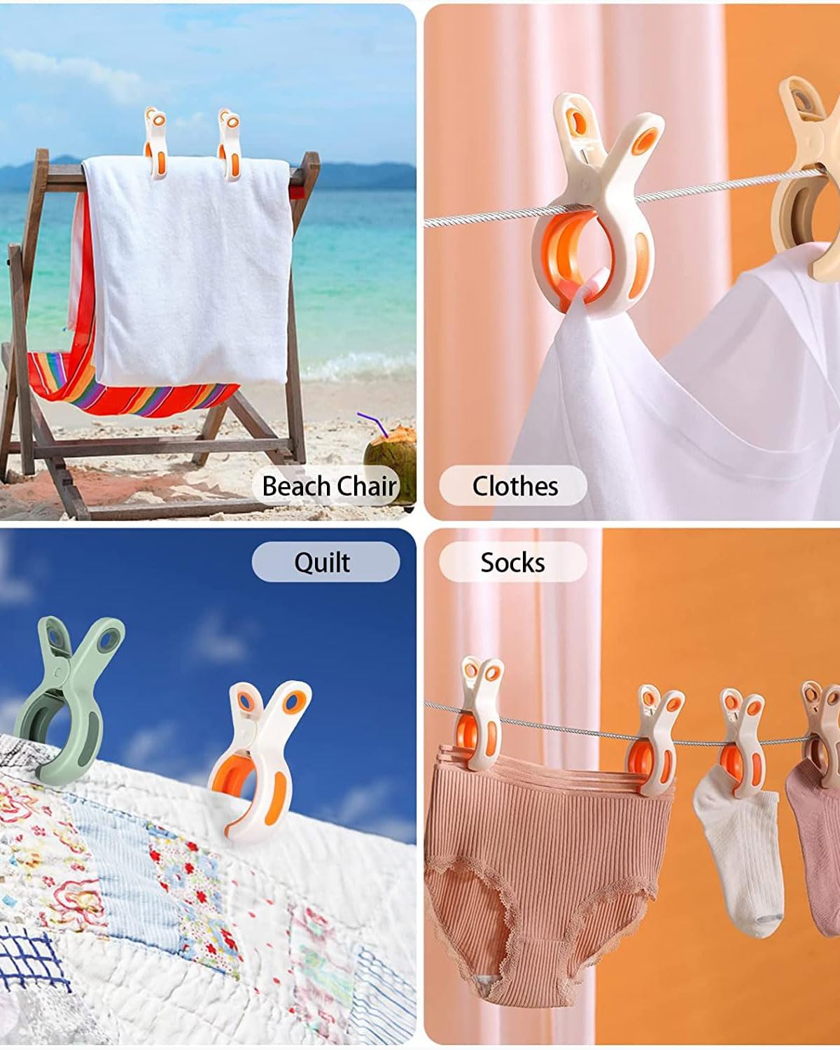 9PCS Résistance Au Vent Pince Serviette Plage, Durable Grosse Pince Plastique, Pour Vêtements