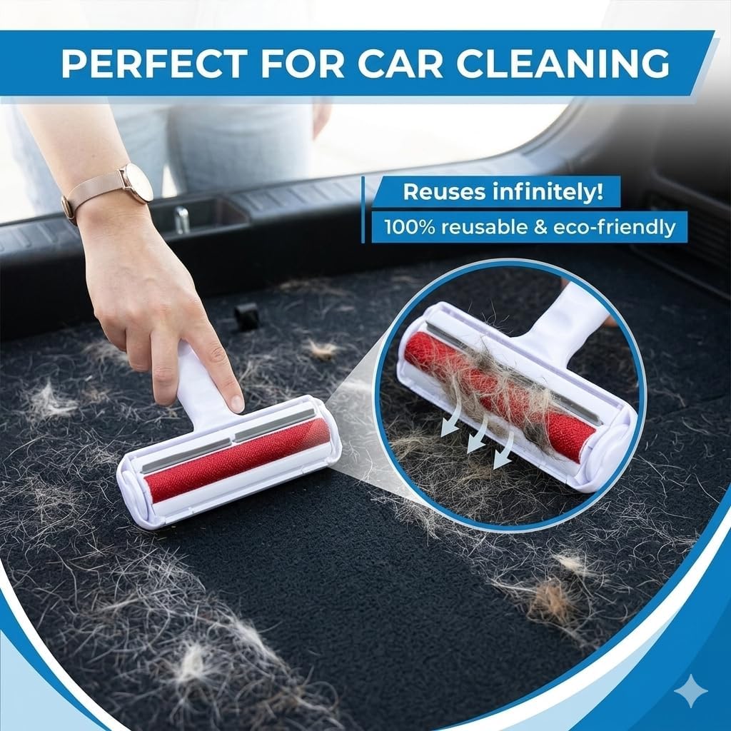 Reusable Pet Hair Remover Roller for Dog & Cat Hair Self Cleaning Lint Roller for Furniture, Couch, Carpet,Rugs,Bedding & Car