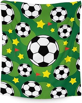 Mercuryelf Soccer Blanket Gifts, 60"x80" Funny Football Throw Blanket for Boys Mens, Cozy Lightweight Fleece Plush for Sofa Bed Room Decor