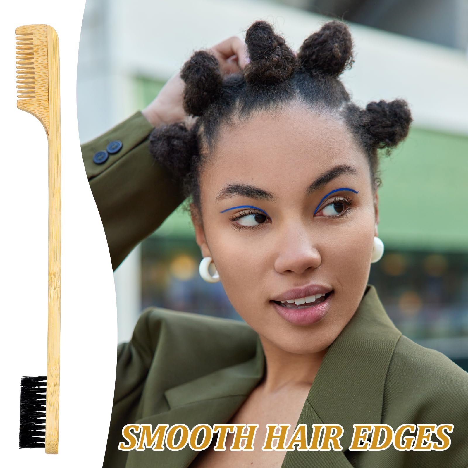 Cepillo de control de bordes, 3 piezas de cepillo de borde resistente para bigote para hombres, cepillo de borde 2 en 1, peine de peinado, herramientas de cuidado suave, accesorios compactos para 8