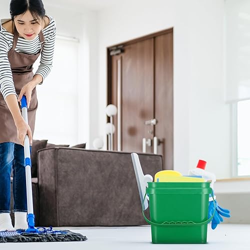 Miniatura 6 de Mifoci 4 cubos de plástico cuadrados de 5 cuartos de galón, cubo de limpieza, cubo pequeño con asa para limpieza de la casa, almacenamiento de