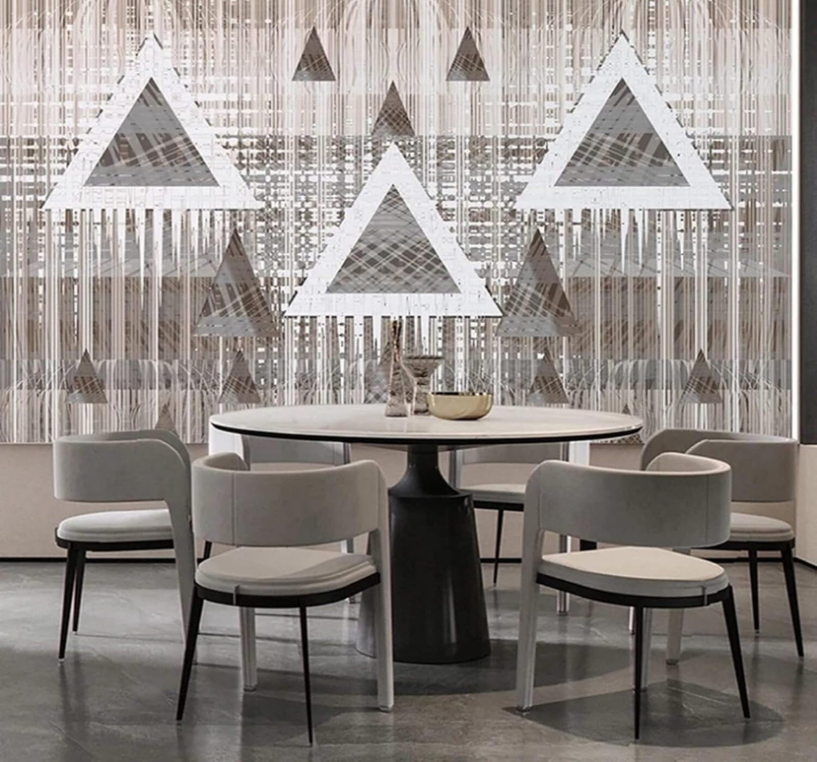 XLMING Abstract Triangles Lines Wood Grain Patterns 3D Wallpaper Luxury Home Dining Decor Paste Sofa Living Room The Wall for Bedroom Mural-300cm×210cm