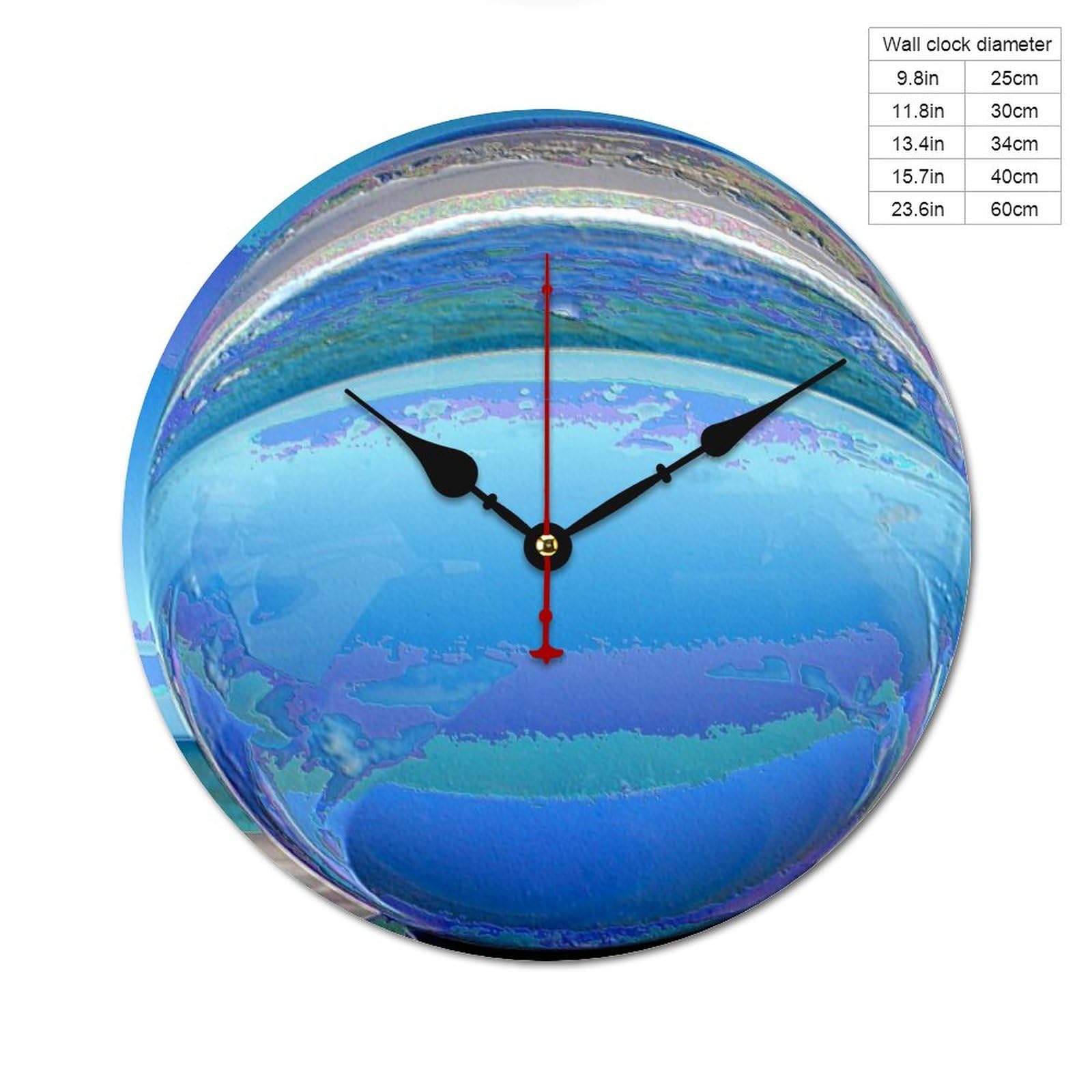 Amazon.co.jp: ウォールクロック – 青い球体 時計 壁掛け おしゃれ