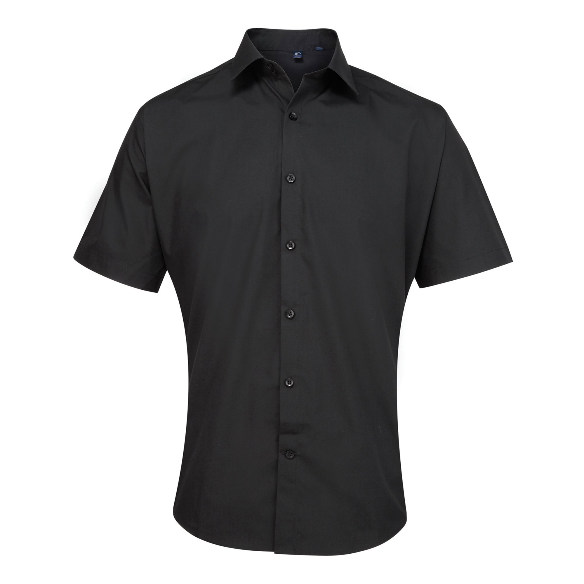 Premier Mens Supreme Heavy Poplin Short Sleeve Work Shirt (15.5) (Black)