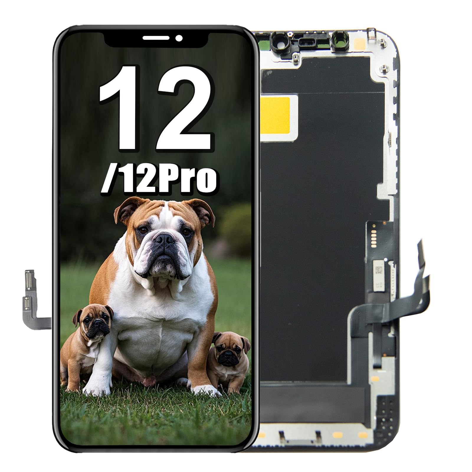 XLX For iPhone 12 12 Pro Screen Replacement 6.1 inch,LCD Display Touch Screen Digitizer Assembly, Compatible with Model A2403, A2172, A2402, A2404，