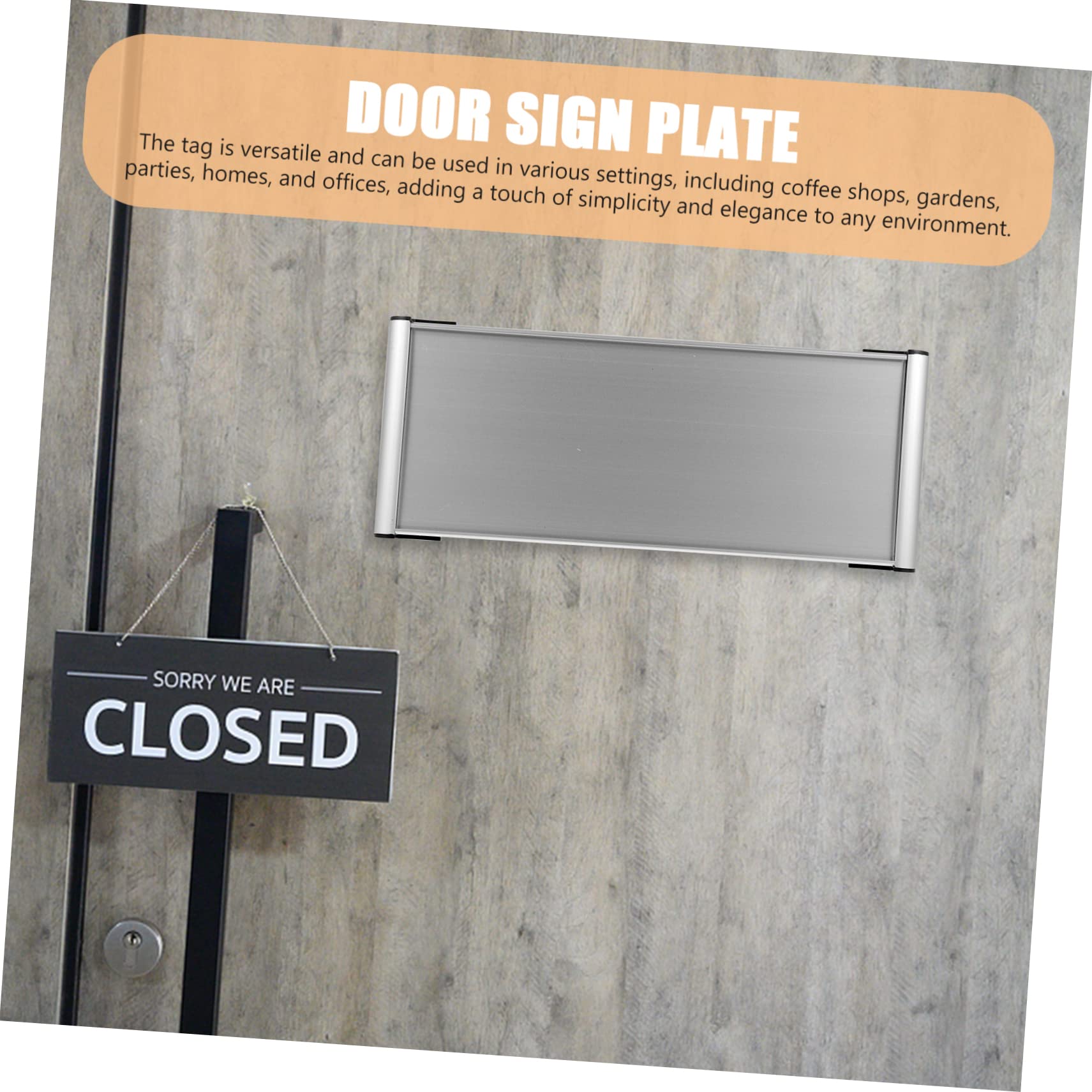 12piezas Placa De Puerta De Oficina De Aluminio Señal Personalizable Para Identificación De Espacios De Trabajo Diseño Para Dibujo y Escritura