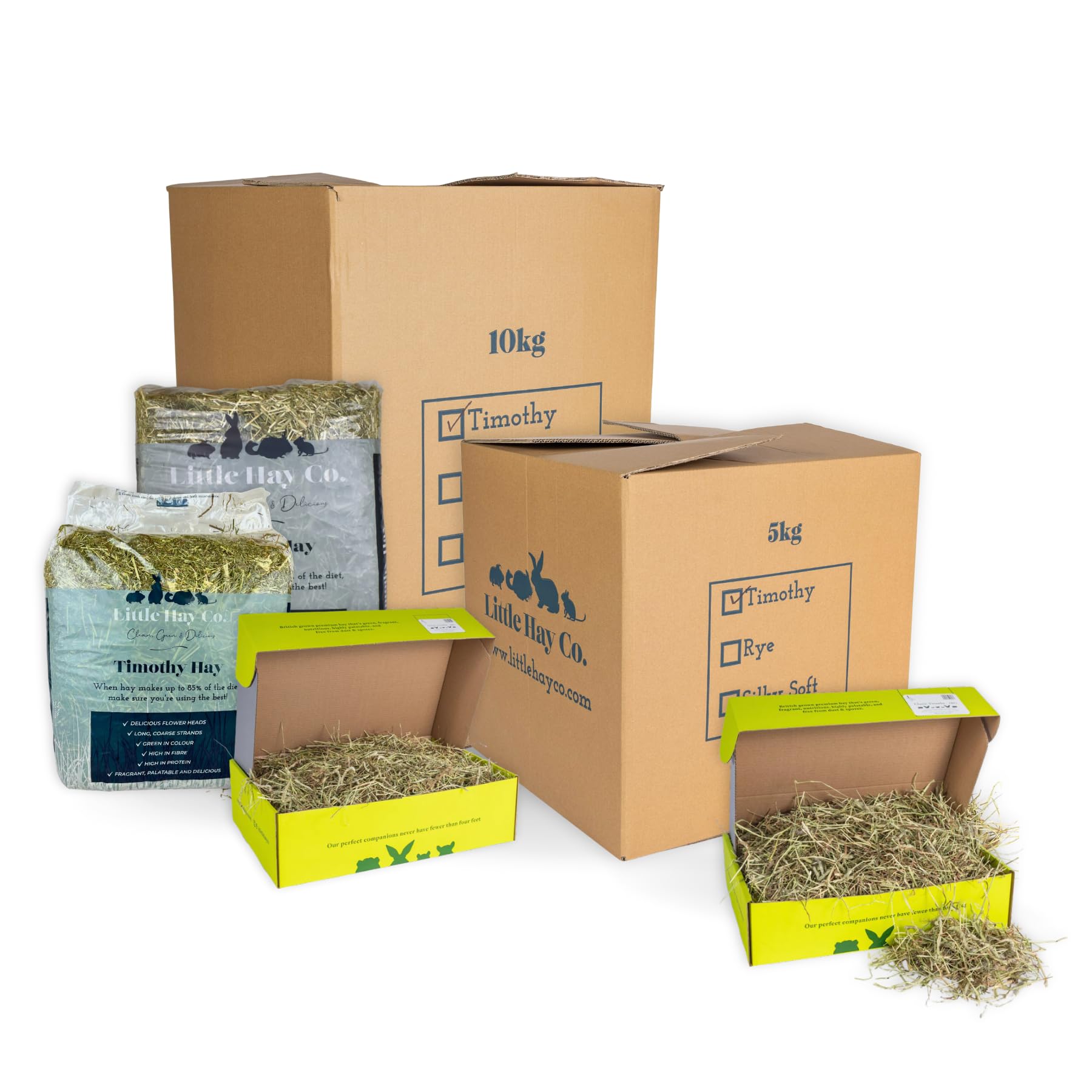 Little Hay Co Premium Pure Timothy Hay | Barn Dried, Feeding Hay | High in Fibre & Low Calcium | Choose from 5 Size Varieties Perfect for Your Furry Pals | 1kg, 2kg, 4kg, 5kg, and 10kg