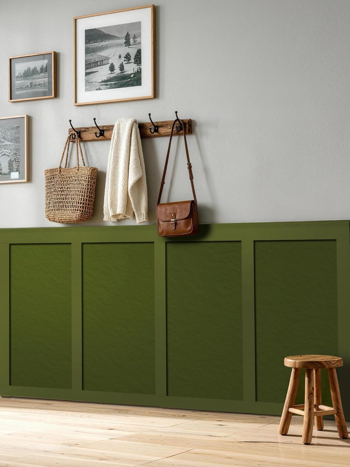 Upick Wall Panels Board and Batten Kit, Paintable PS Wainscoting Paneling for Accent Wall 94" x 54"