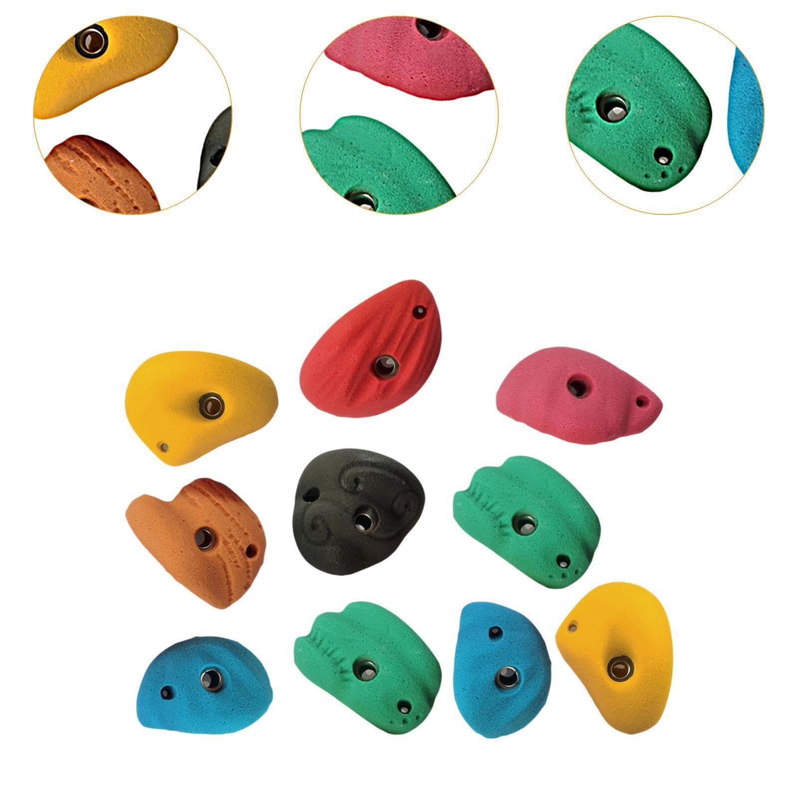 Presas de Escalada en Roca para Entrenamiento de Escalada, Resina de Resistencia, Texturizada, Buen Agarre, Varias Formas y tamaños, aptas para