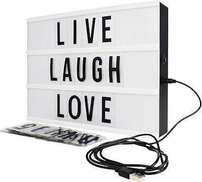 Northpoint White Po 10-LED Black Decor Mini Box with 109 Letters, Numbers and Characters, Home Lighting, Wall Mounted or T...