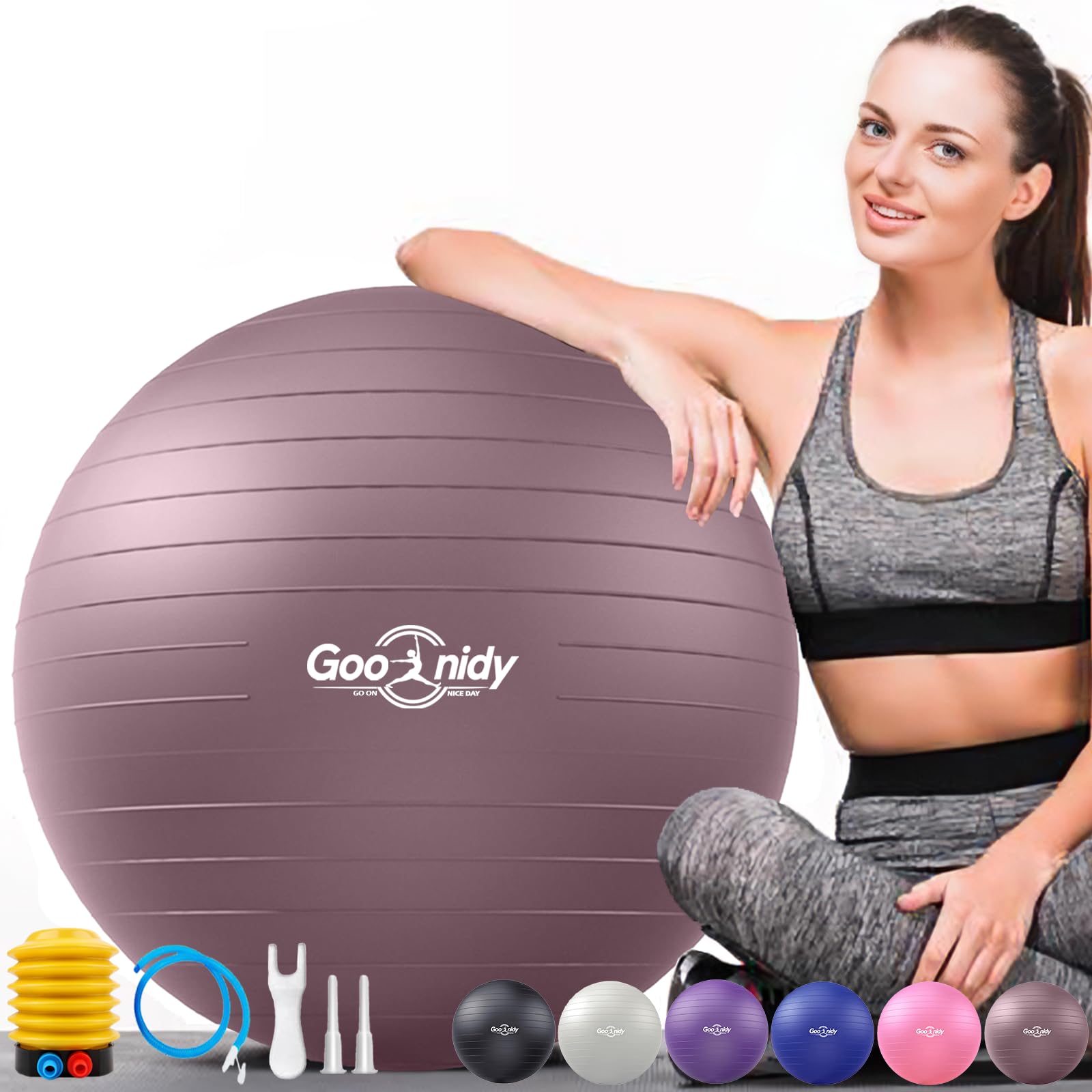 Gros Ballon Grossesse Gonflable, Swiss Ball Chaise Femme Enceinte Pour Pilates Gym Yoga Fitness, Ballon Assise Siege Bureau Adulte Ergonomique (Sport, Renforcement Musculaire & Kinesitherapie Dos)