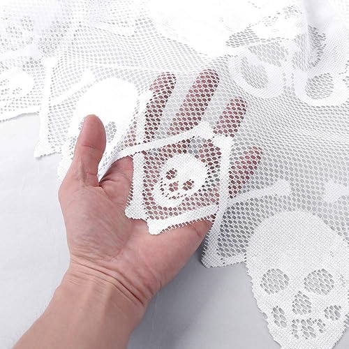 Miniatura 2 de Disfraces de Halloween para mujer, poncho de esqueleto de encaje, talla grande, 57 x 57 pulgadas, color blanco