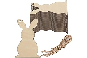 20PCS Bunny Wood Cutouts - DIY Easter Ornaments