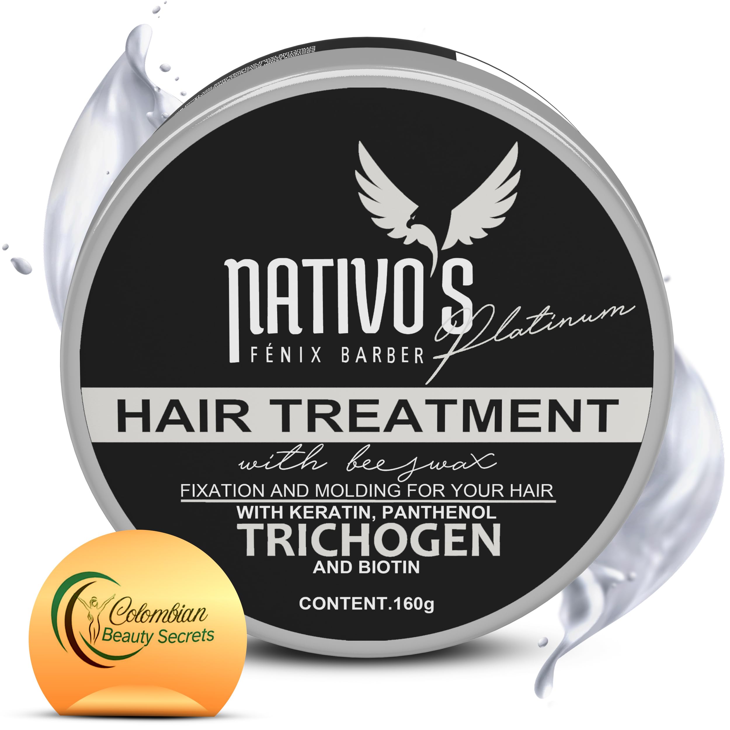 Nativos Hair Thickening Styling Cream Volumizing Formula with Keratin Bee Honey and Trichogen Frizz Control and Flexible Hold
