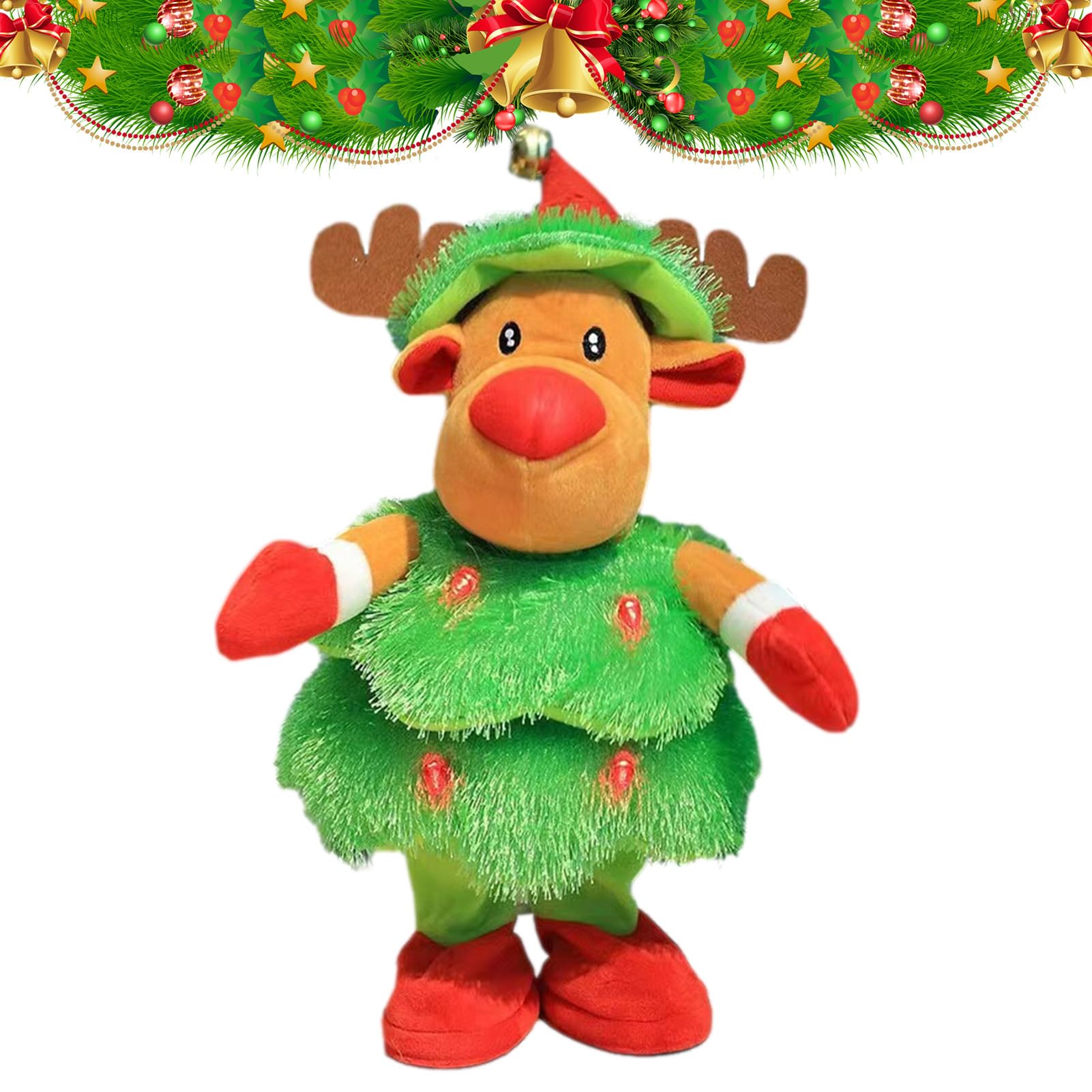 Giocattolo Pupazzo di Neve Natale Musicale Interattivo a Batteria | Bambola di Peluche Natalizia per Casa, Ufficio, Soggiorno, Camera da , Festa, Interno Auto, Appartamento