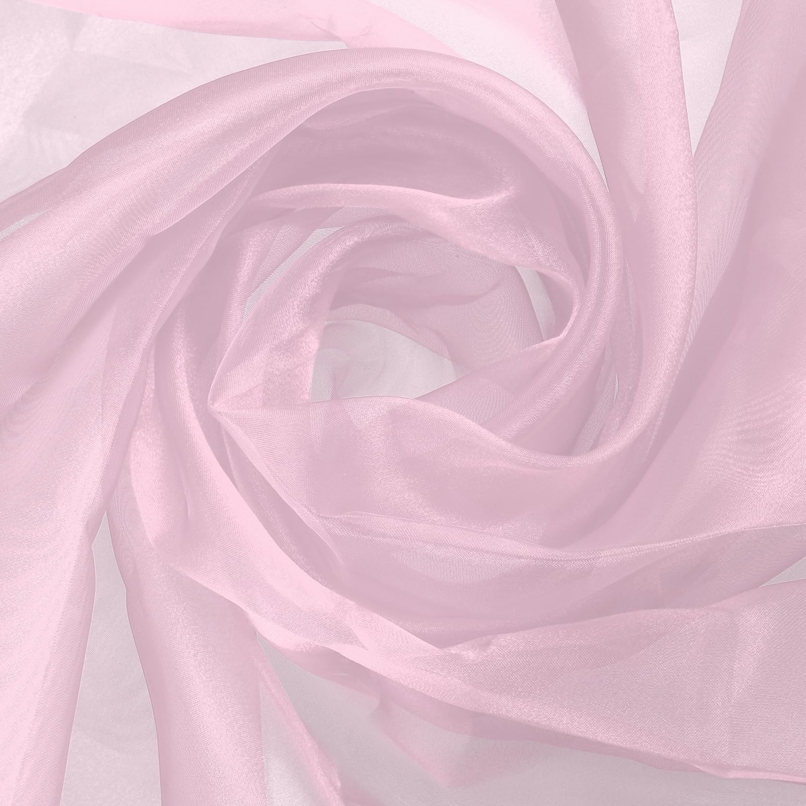MECCANIXITY Iridescent Sheer Organza Fabric, 2 Yards x 59 Inches Solid Holographic Shiny Fabric Organza Cloth for Wedding, Curtains, Costume, Photo Background, Lotus Pink
