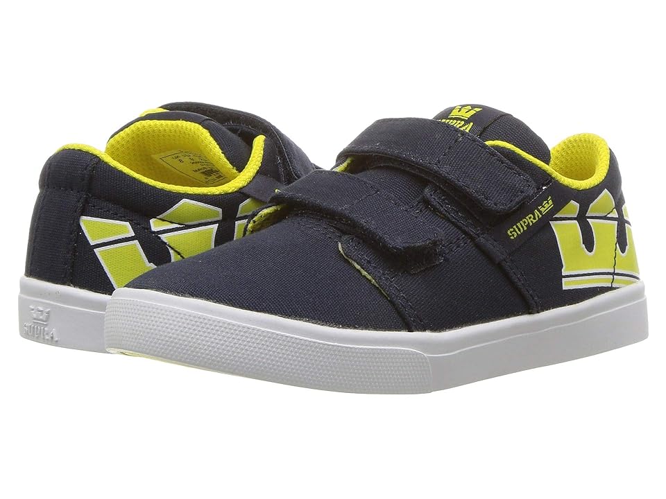 

Supra Kids Stacks Vulc II V (Toddler) (Navy/Yellow/White) Boys Shoes