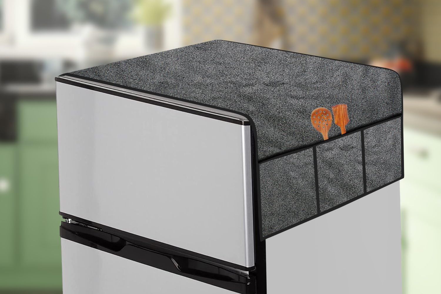 The Furnishing TreeThe Furnishing Tree Fridge Top Cover compatible for Gogrej RD R190B TRF, 180 Ltr WxL 65x111 in CM Sand Pattern Grey