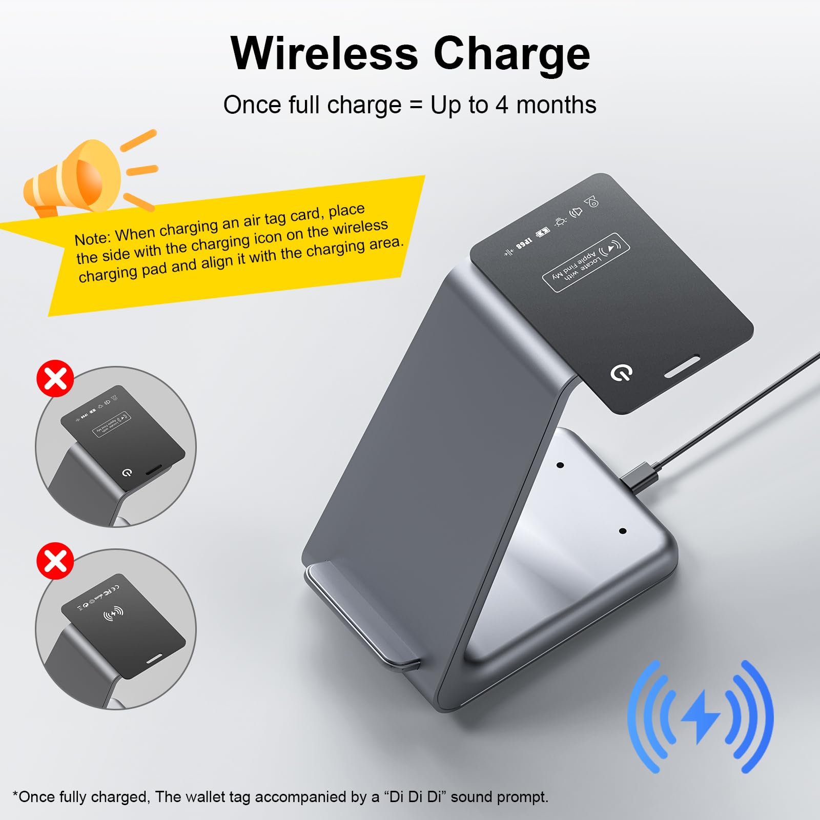 2 Packs Wallet Air Tracker Tag (Apple MFi Certified) Compatible with Apple Find My (iOS Only), Card 0.06in Bluetooth Tracker for Wallets, Luggage, Passport, Wireless Charging, Anti-Loss Card Locator