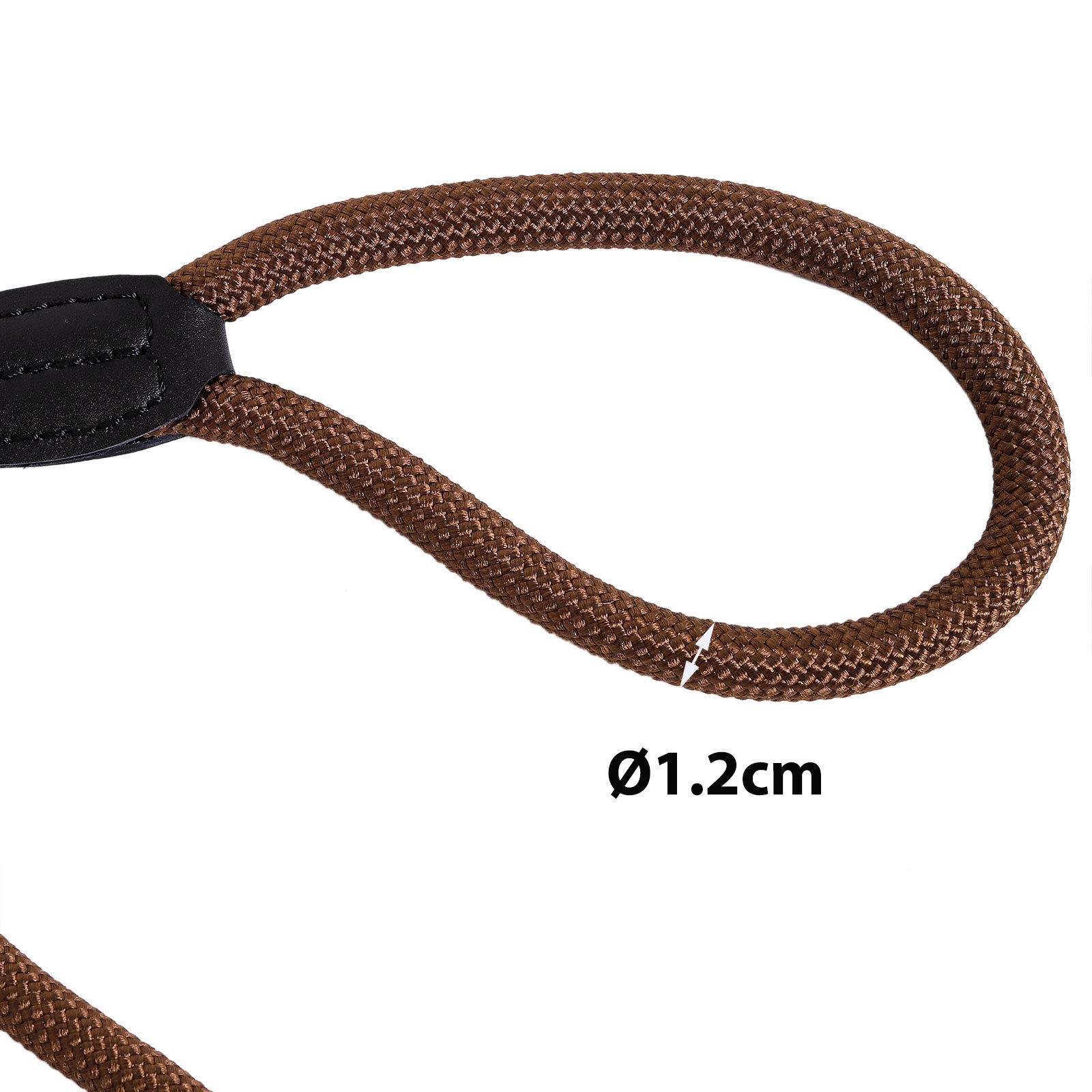 lionto Smycz typu retriever, 170 cm, odporna na warunki pogodowe, smycz i obroża w jednym, szybkie zakładanie, z miękkim materiałem chroniącym sierść i z blokadą zacisku, wegańska, kolor brązowy