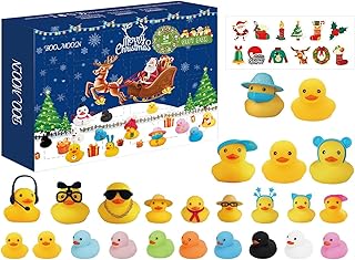 Ducks Advent Calendar, Countdown advent calendar, 24 Days Christmas calendar Toys, Rubber ducks funny Christmas Calendars, colourful DIY ducks advent Christmas Decoration pieces for children