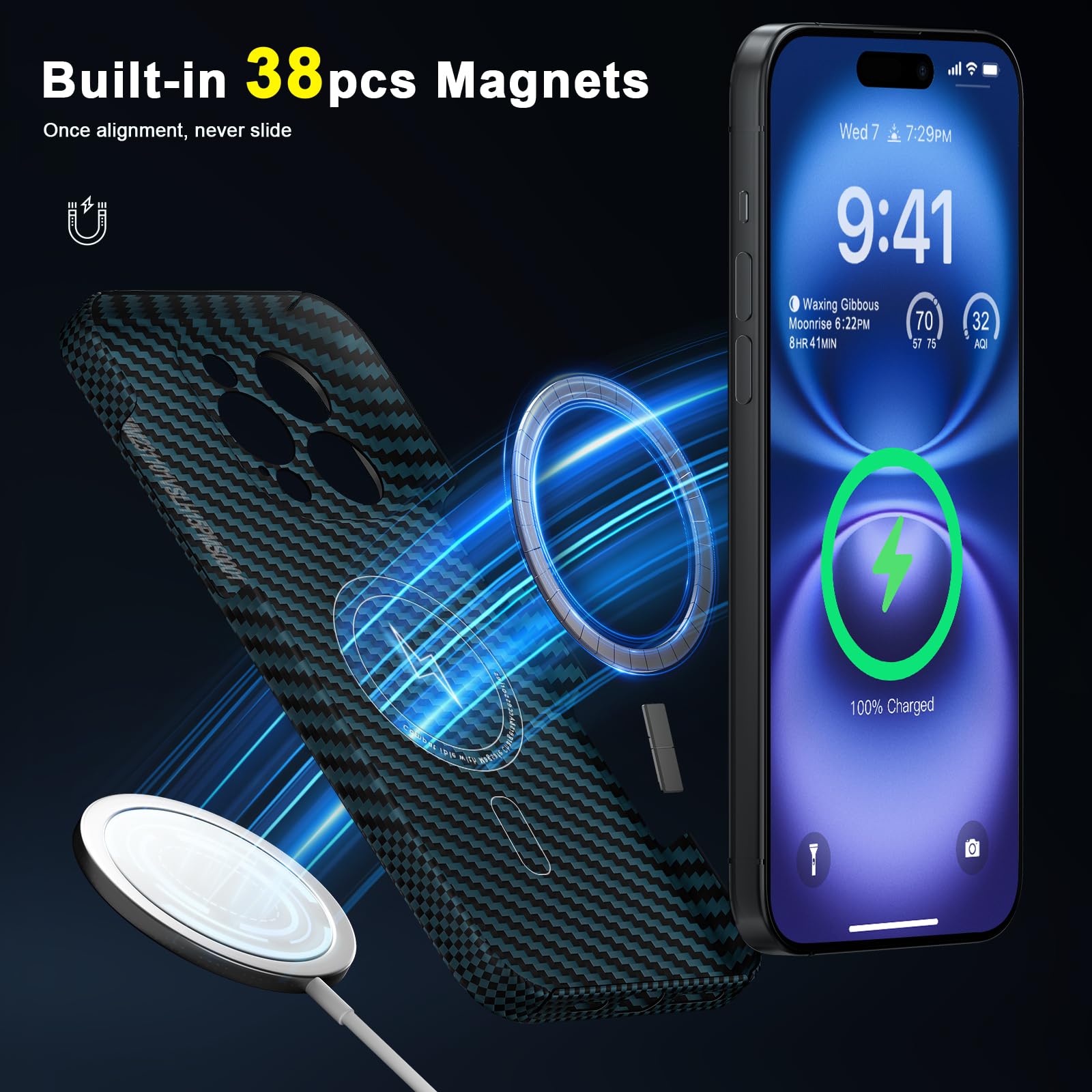 memumi Aramid Fiber Magnetic Case for iPhone 16 Pro Max - Image 4