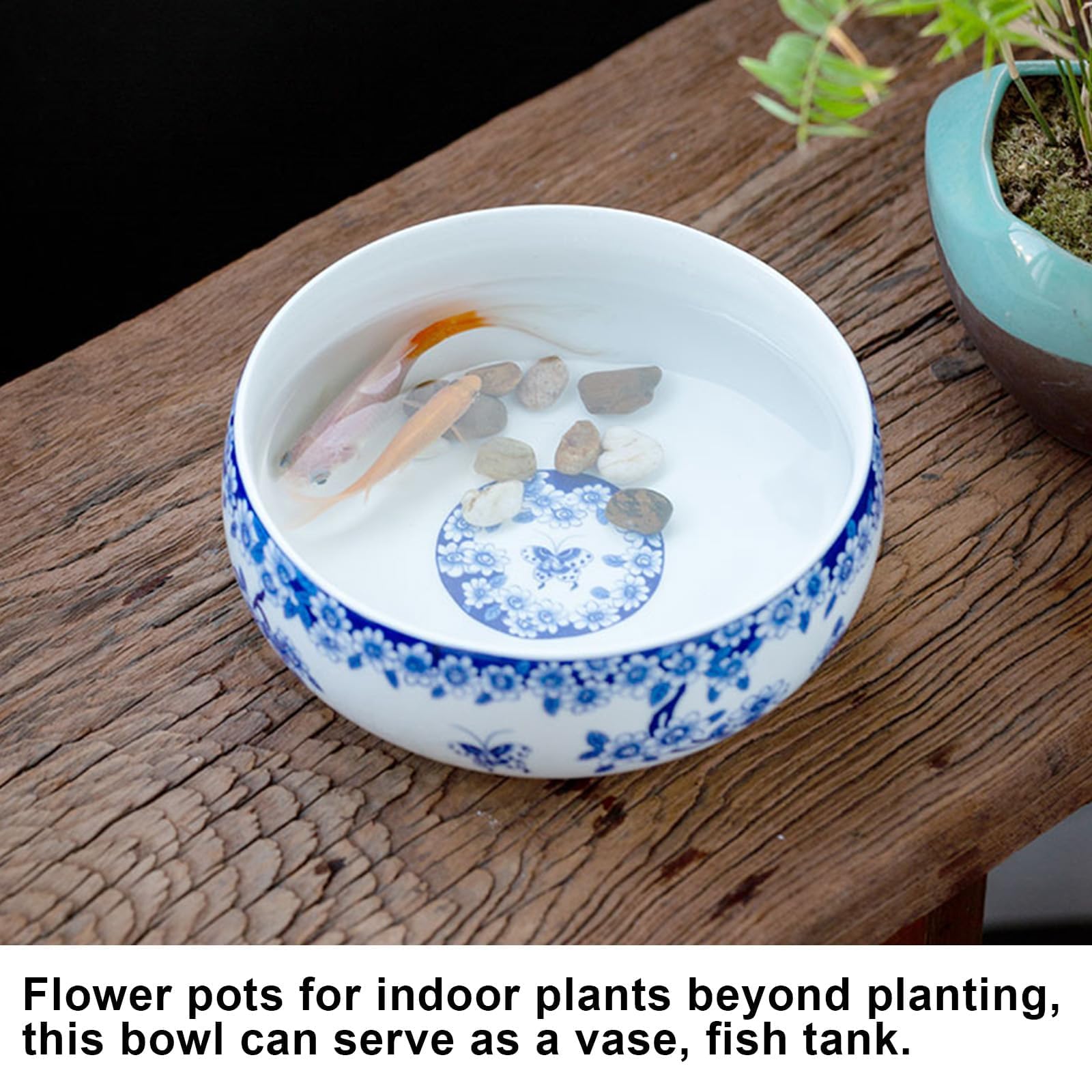 Pot de fleurs de lotus en céramique pour intérieur et extérieur, bol de lotus hydroponique pour plantes succulentes, bonsaï, graines de lotus, idéal pour plantes hydroponiques (type D)