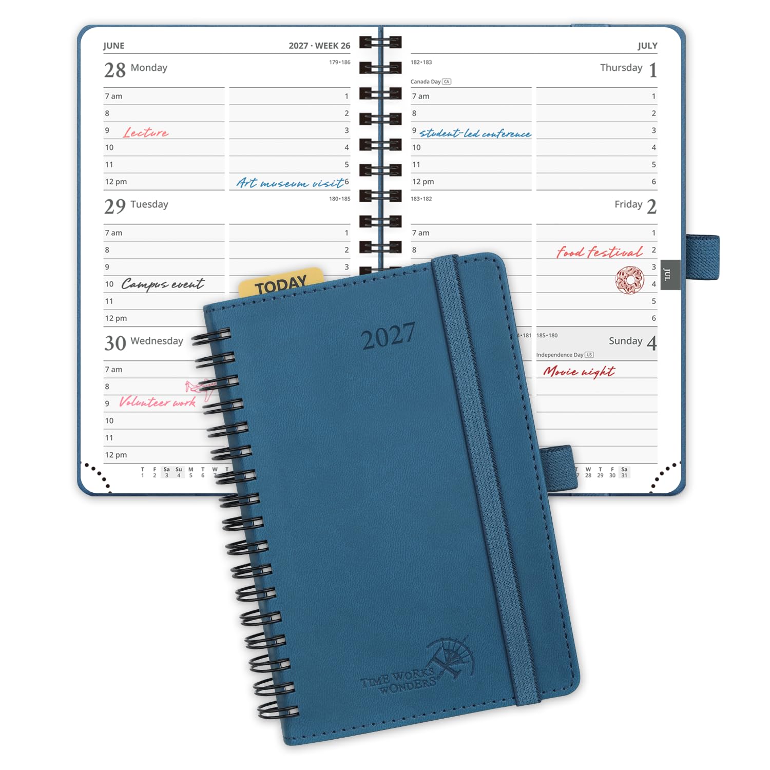 POPRUN Pocket Diary 2027 Week to View A6 Soft Cover Small Spiral Diary โ image 1