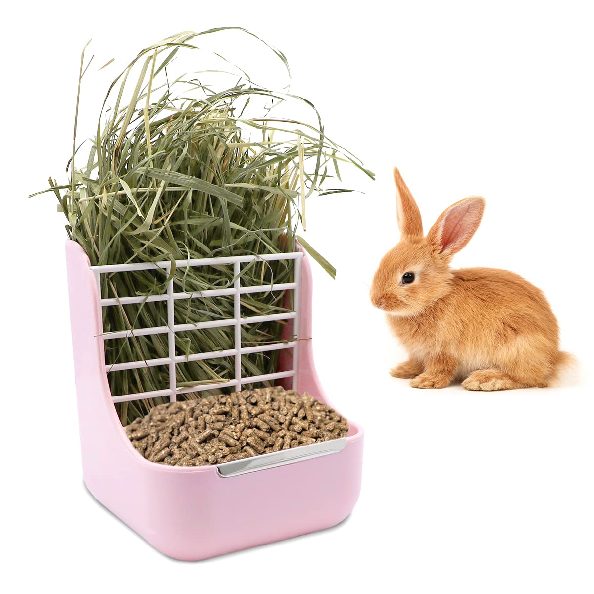 Litewoo Rabbit Hay Feeder Food Bowl Feeding Rack for Small Animal Guinea Pig Chinchilla Bunny Cage Accessories