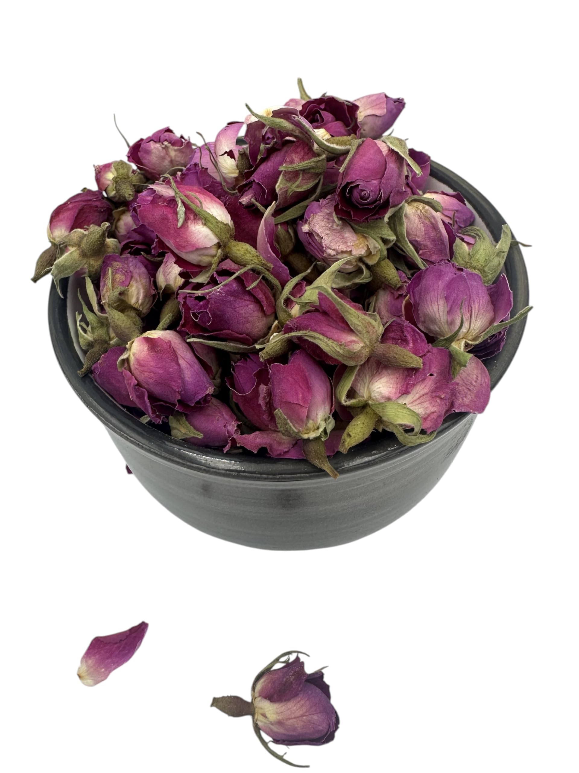 Boccioli di rosa rosa secchi, petali di fiori di rosa 20 g-1,9 kg, rosa damascena (1900 grammi)