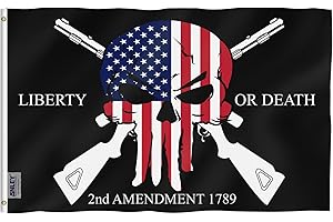 Anley Fly Breeze 3x5 American Skull Liberty or Death 2nd Amendment 1789 Flags