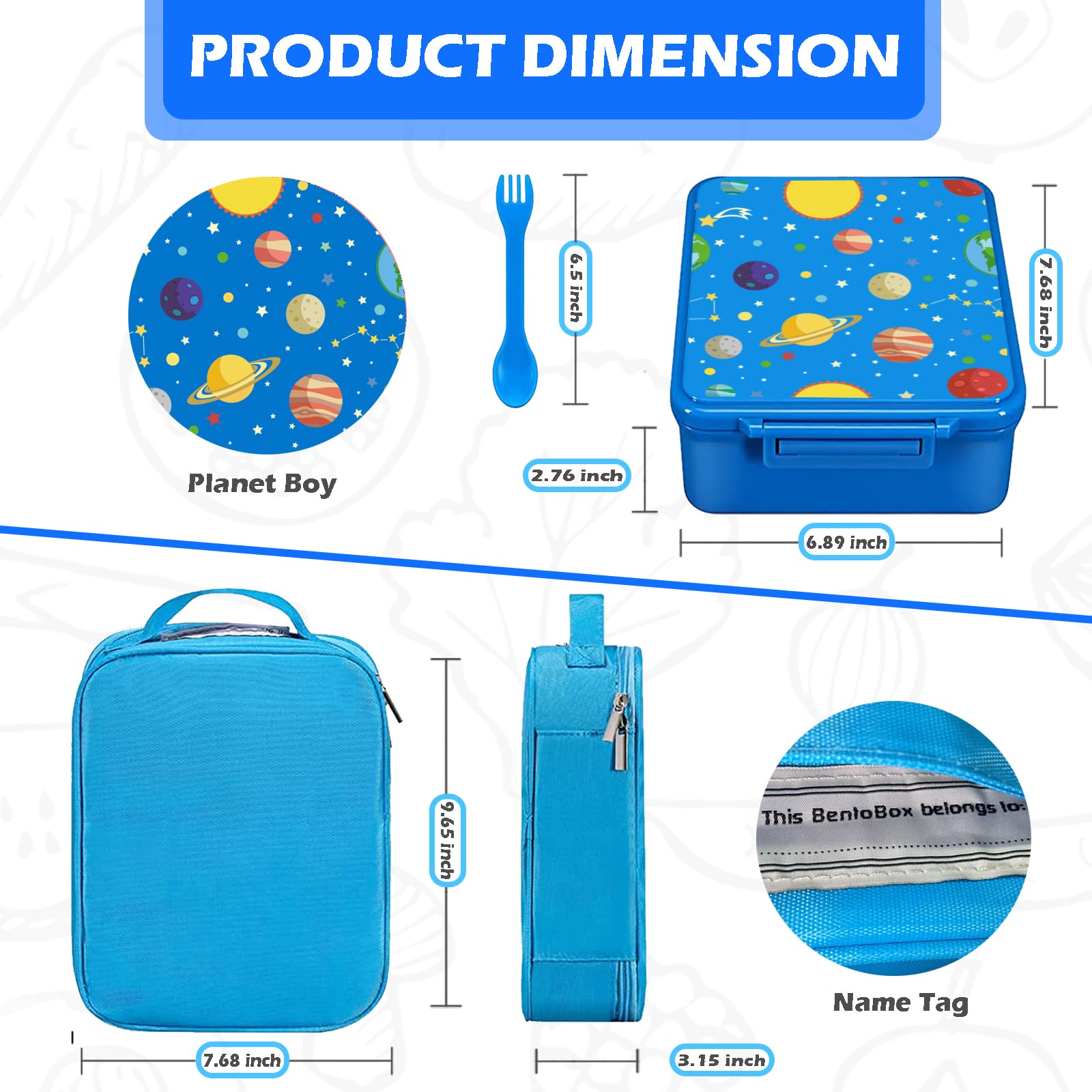 WAKSOX Bento Lunch Box for Kids Lunch Containers 4 Compartments