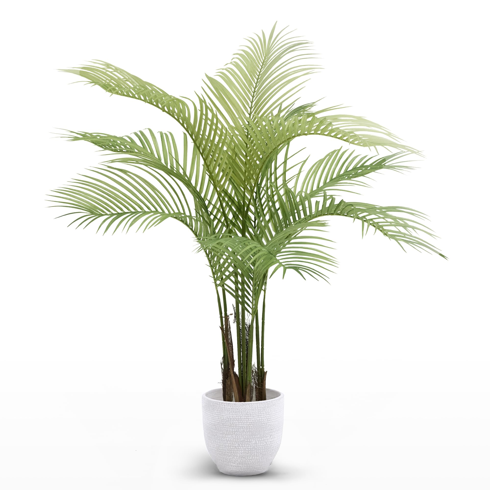 Maia Shop Palma Areca 120 cm - Pianta Artificiale da Interno | Pianta Artificiale Alta con Foglie Realistiche per Casa Soggiorno Ingresso Ufficio - Vaso Nero Incluso