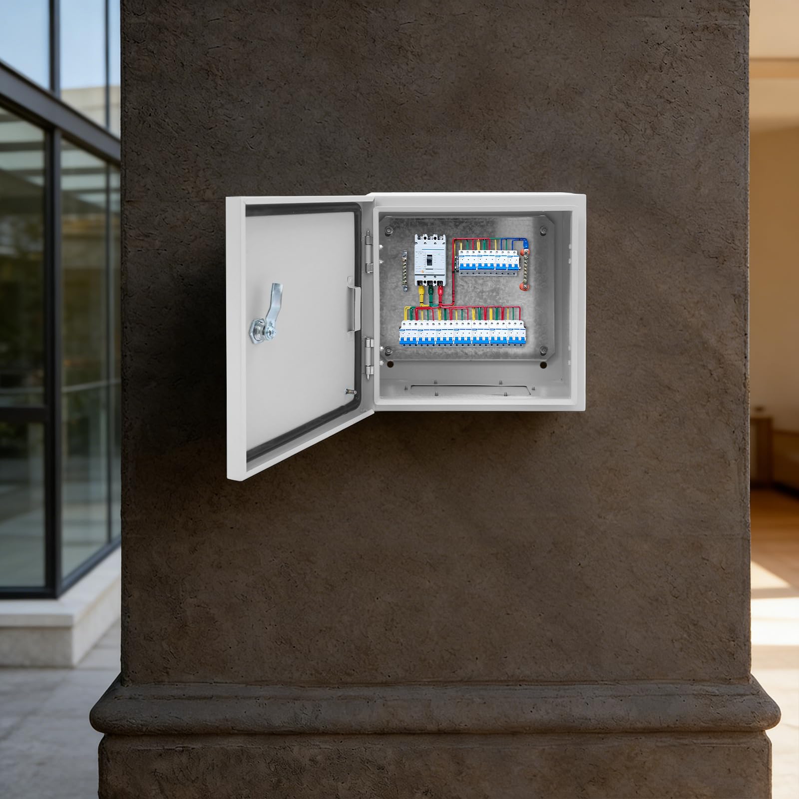 Armadietto elettrico IP65, 40 x 40 x 15 cm, in acciaio, scatola di