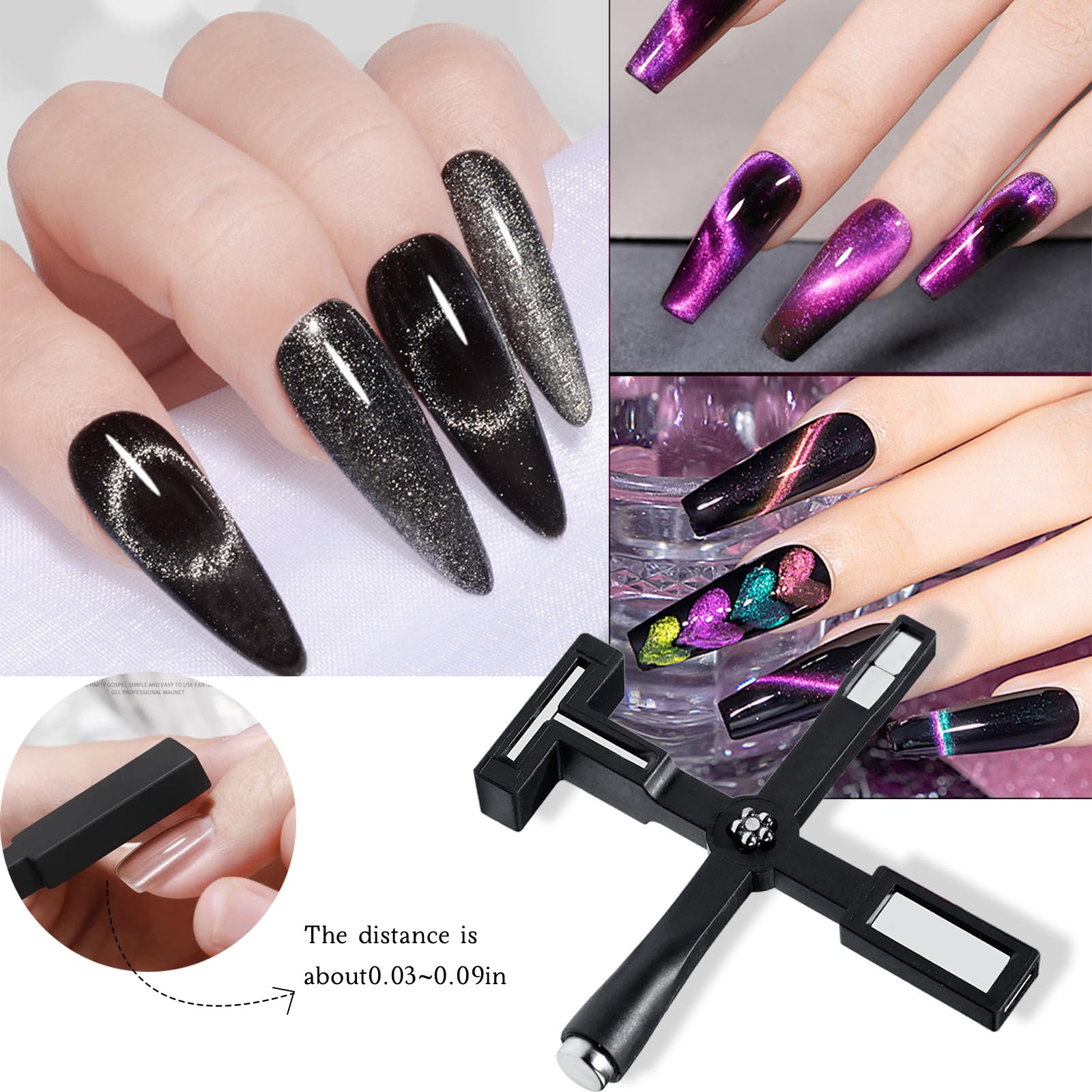 5 in 1 Nail Magnet Tool, Magnet Tool for Cat Eye, Gel Nail Polish