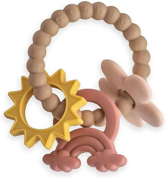 mushie Silicone Nature Teething Ring Toy