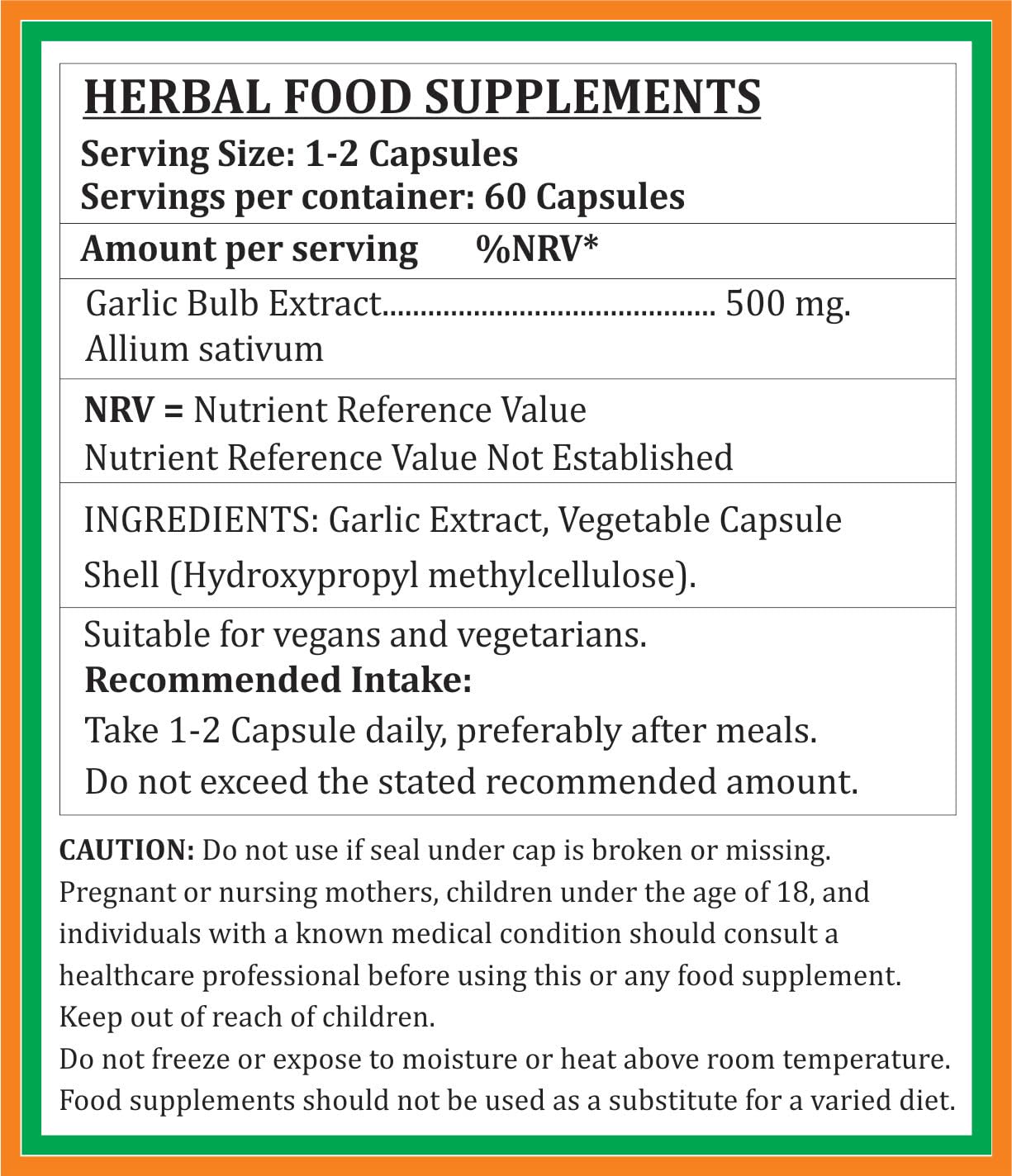 Allium Sativum (Garlic, Lahsan) Extract Capsules | Highest Potency, 100% Herbal Product | Pack of 60 X 500 mg. Veg. Capsules (Pack of 1 Bottle) — Amazon image 5