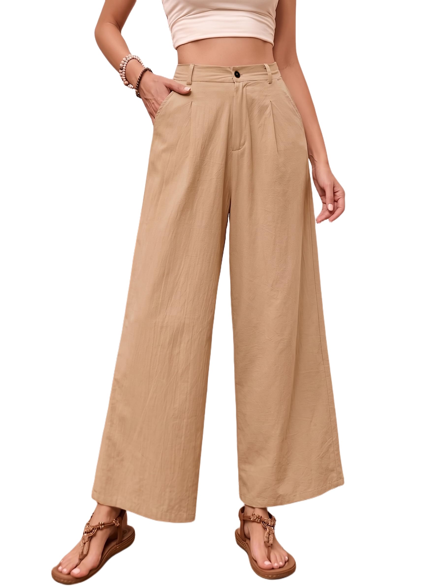 vogaan Women High Rise High Waist Trousers Loose Fit Korean Style Formal Pants| Elegant Workwear for Office, College & Events-picture-44