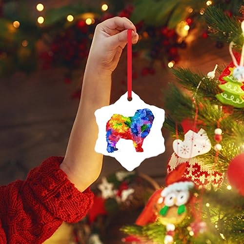 Miniatura 3 de Acuarela Dog Chow Chow Adornos de Navidad para árbol dueño de perro, regalo de fiesta de Navidad, suministros de fiesta de Navidad, Chow Chow,