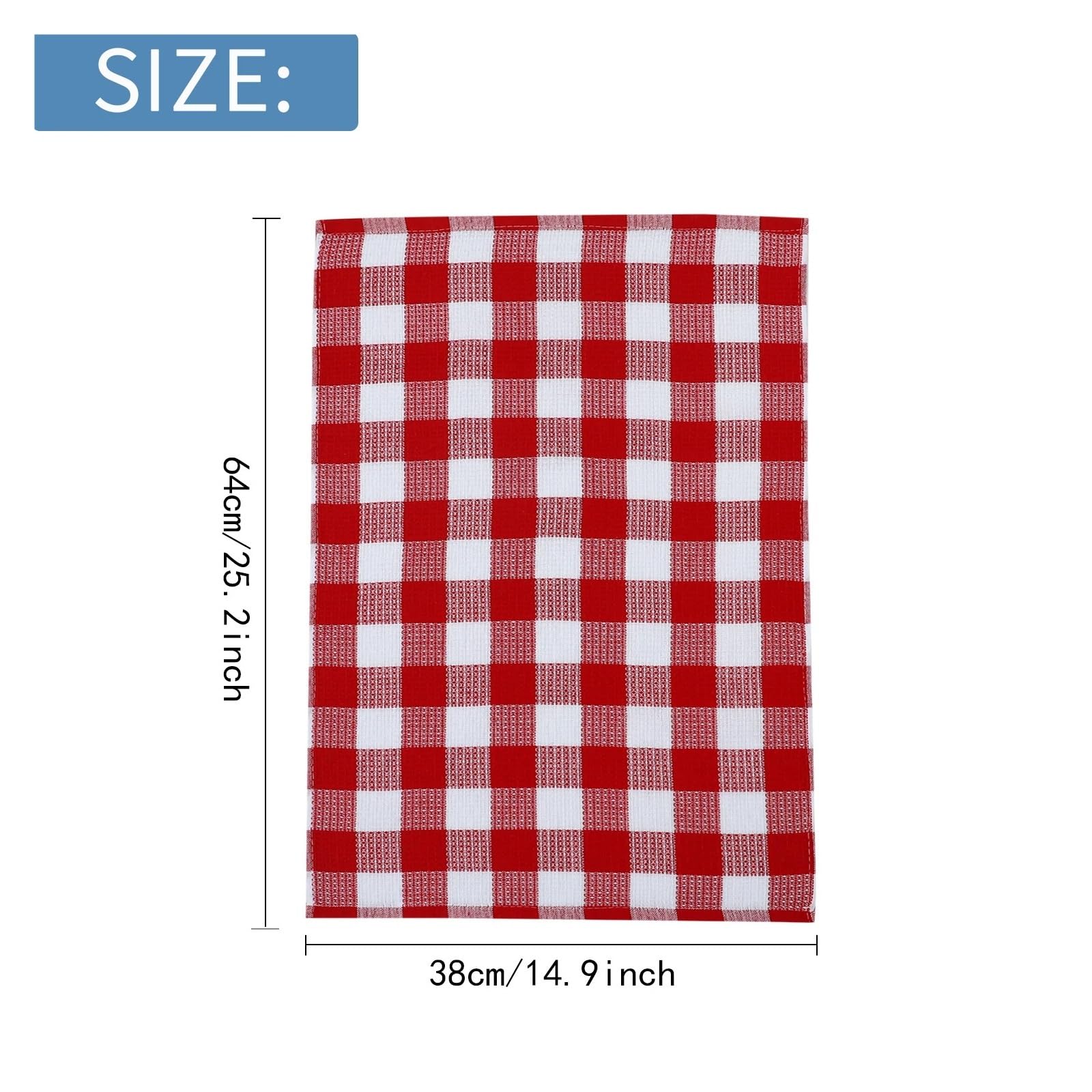 kitchen towels Strofinacci scozzesi con trama a nido d'ape | Strofinacci da cucina assorbenti Strofinaccio in cotone for asciugare e lavare i piatti(6Pcs)
