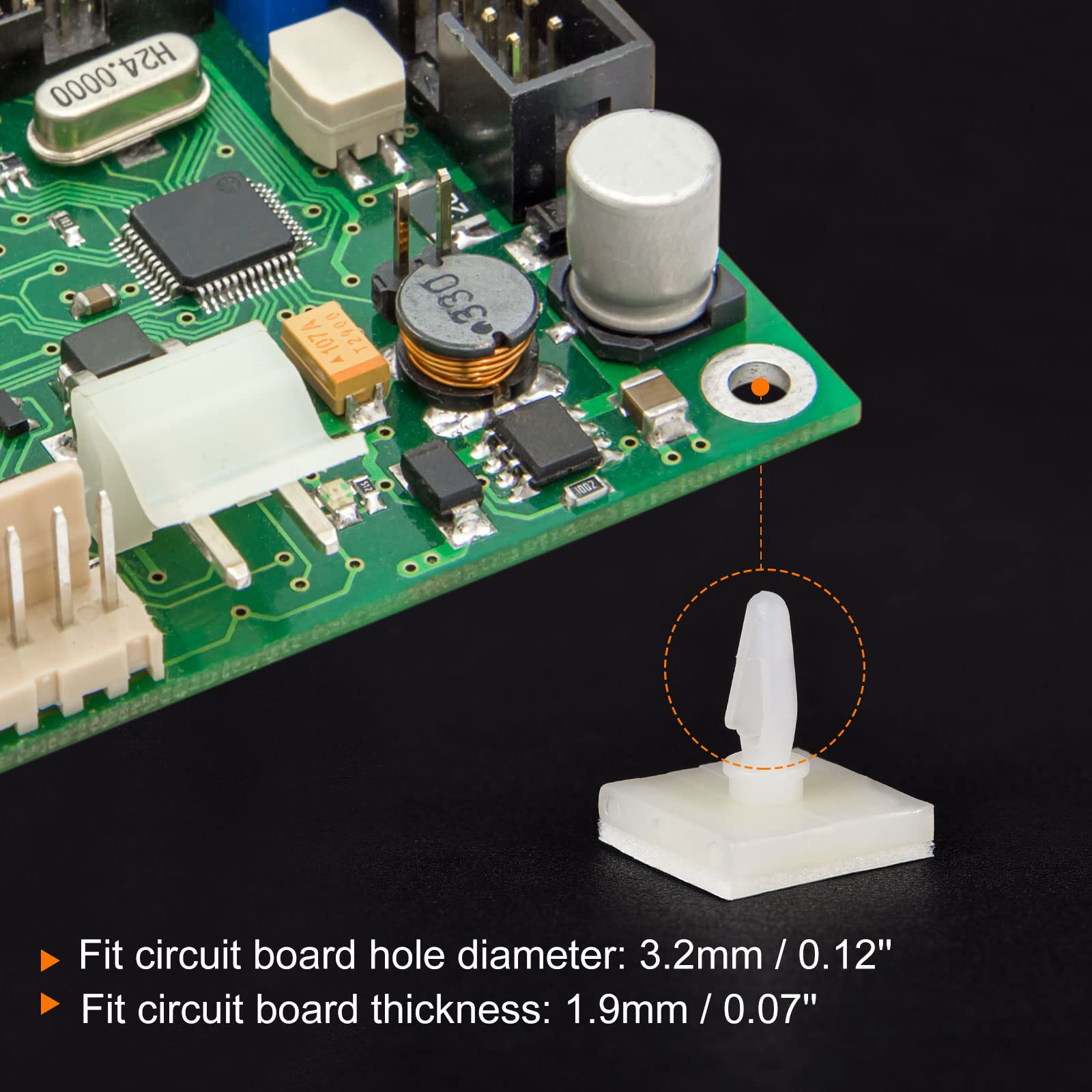PATIKIL 4,8 mm Supporto Altezza Appiccicoso PCB Spaziatore, 20pz Adesivo Distanziatori Plastica Colonna per Circuito Scheda Risolto, Bianco