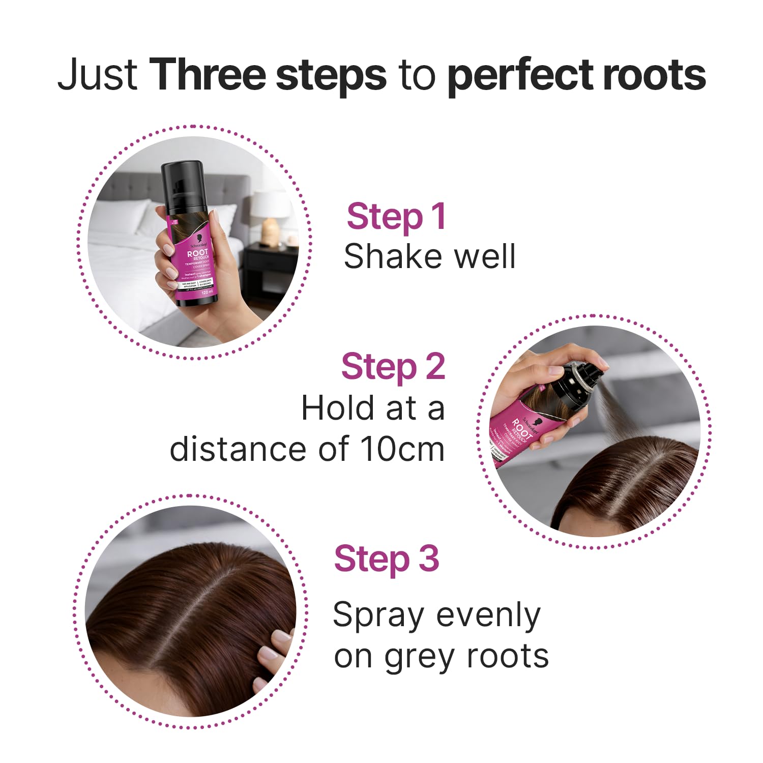 Schwarzkopf Root Retouch Instant Grey Hair Concealer Spray Sweat And Rain Resistant, Matte Finish Perfect Coverage | Upto 40 Fast and Easy Applications | Unisex| For All Hair Types, Dark Brown, 120ML 2