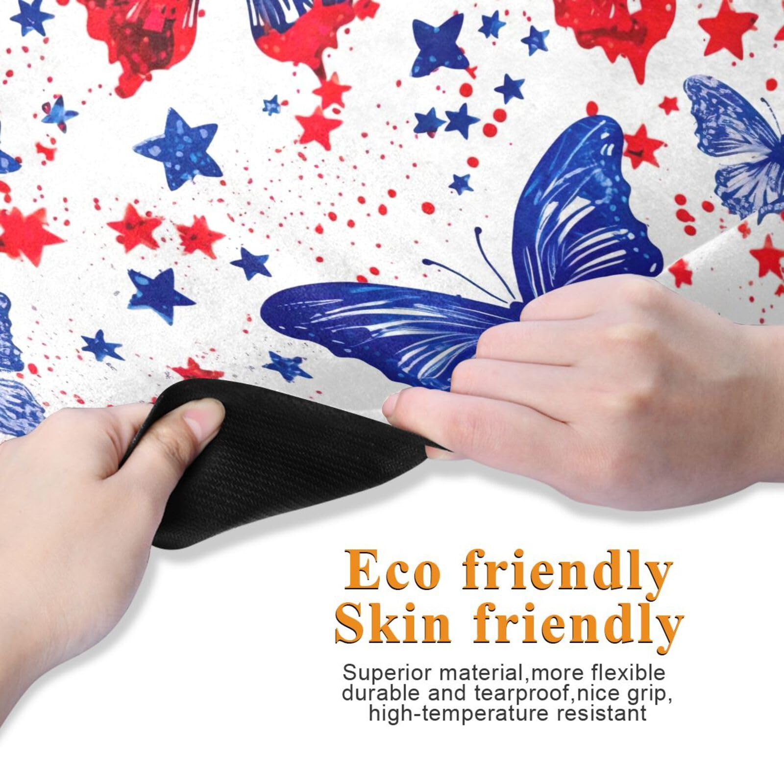 Coikll Blue and Red Butterfly Yoga Mat Non Slip Thick Pilates Fitness Mats Portable Exercise Mats for Home Workout Gym 71 * 26 inches